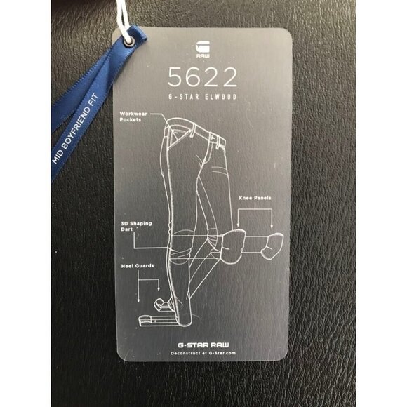 G-STAR Elwood 5622 3D Mid Waist Boyfriend Color Jeans Size 24 Houndstooth - Picture 4 of 7